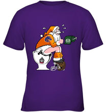 Load image into Gallery viewer, Santa Boise State Broncos in bathroom shirt