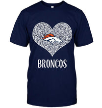 Load image into Gallery viewer, Denver Broncos heart floral pattern shirt