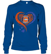 Load image into Gallery viewer, Denver Broncos heart glittering shirt