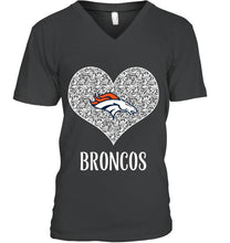 Load image into Gallery viewer, Denver Broncos heart floral pattern shirt