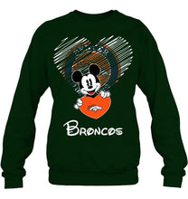 Load image into Gallery viewer, Mickey loves Denver Broncos fan hoodie