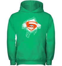 Load image into Gallery viewer, Denver Broncos Superman Ripped shirt