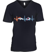 Load image into Gallery viewer, Denver Broncos Colorado Avalanche heartbeat shirt