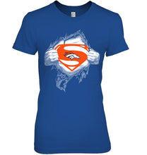 Load image into Gallery viewer, Denver Broncos Superman Ripped shirt