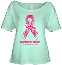 Load image into Gallery viewer, Denver Broncos fight like the Broncos br east cancer warrior shirt
