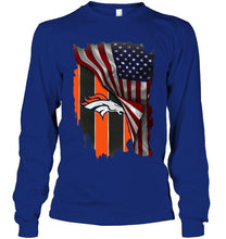 Load image into Gallery viewer, Denver Broncos american flag fan hoodie