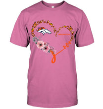 Load image into Gallery viewer, Denver Broncos butterfly heart shirt
