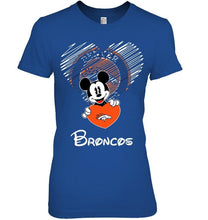 Load image into Gallery viewer, Mickey loves Denver Broncos fan hoodie