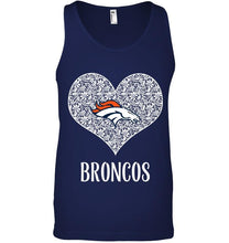 Load image into Gallery viewer, Denver Broncos heart floral pattern shirt