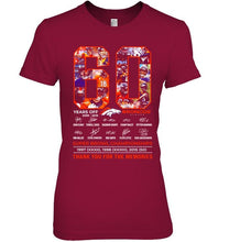 Load image into Gallery viewer, 60 years of Denver Broncos thank you for the memories shirt