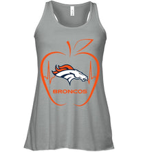 Load image into Gallery viewer, Denver Broncos heartbeat teacher apple shirt