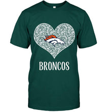 Load image into Gallery viewer, Denver Broncos heart floral pattern shirt