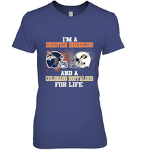 Load image into Gallery viewer, i'm a Denver Bronco and a Colorado Buffaloe for life shirt