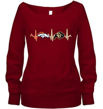 Load image into Gallery viewer, Denver Broncos Colorado Buffaloes heartbeat shirt