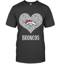 Load image into Gallery viewer, Denver Broncos heart floral pattern shirt