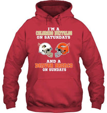 Load image into Gallery viewer, I'm Colorado Buffaloe on saturdays and Denver Bronco on sundays shirt