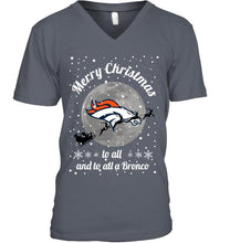 Load image into Gallery viewer, Denver Broncos Merry Christmas to all and to all a Bronco fan shirt