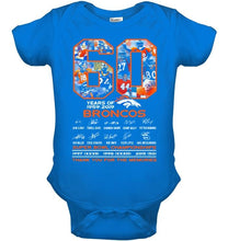 Load image into Gallery viewer, 60 years of denver broncos signed shirt
