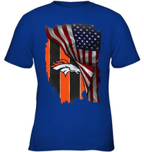 Load image into Gallery viewer, Denver Broncos american flag fan hoodie