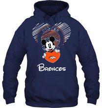 Load image into Gallery viewer, Mickey loves Denver Broncos fan shirt