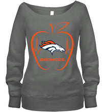 Load image into Gallery viewer, Denver Broncos heartbeat teacher apple shirt