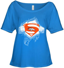 Load image into Gallery viewer, Denver Broncos Superman Ripped shirt
