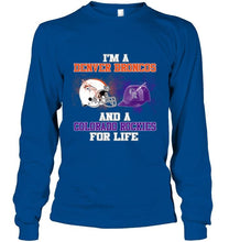 Load image into Gallery viewer, i'm a Denver Bronco and a Colorado Rockie for life shirt