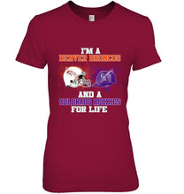 Load image into Gallery viewer, i'm a Denver Bronco and a Colorado Rockie for life shirt