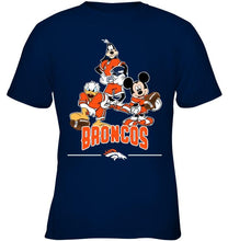 Load image into Gallery viewer, Denver Broncos mickey donald goofy fan shirt