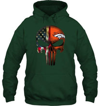 Load image into Gallery viewer, Denver Broncos skull american flag shirt