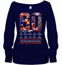 Load image into Gallery viewer, 60 years of Denver Broncos thank you for the memories shirt