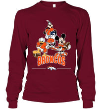 Load image into Gallery viewer, Denver Broncos mickey donald goofy fan shirt