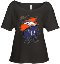 Load image into Gallery viewer, Denver Broncos and Colorado Rockies layer under ripped shirt