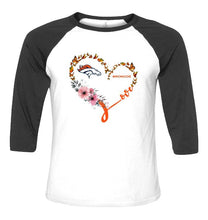 Load image into Gallery viewer, Denver Broncos butterfly heart shirt
