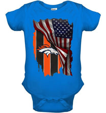 Load image into Gallery viewer, Denver Broncos american flag fan hoodie