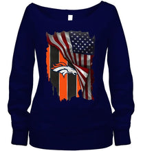 Load image into Gallery viewer, Denver Broncos american flag fan hoodie