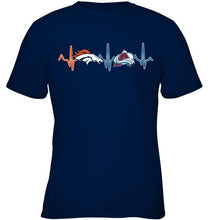 Load image into Gallery viewer, Denver Broncos Colorado Avalanche heartbeat shirt