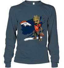 Load image into Gallery viewer, Denver Broncos angry baby groot ripped shirt