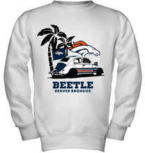 Load image into Gallery viewer, Beetle Denver Broncos on beach shirt