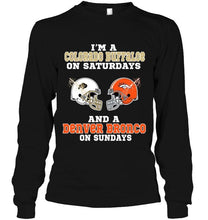 Load image into Gallery viewer, I'm Colorado Buffaloe on saturdays and Denver Bronco on sundays shirt