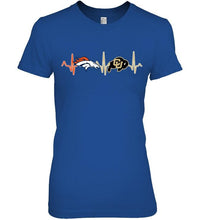 Load image into Gallery viewer, Denver Broncos Colorado Buffaloes heartbeat shirt