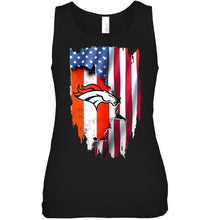 Load image into Gallery viewer, Denver Broncos flag ripped american flag shirt