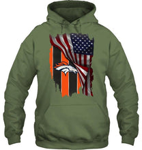 Load image into Gallery viewer, Denver Broncos american flag fan hoodie