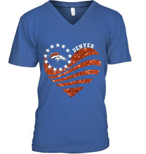 Load image into Gallery viewer, Denver Broncos glitter heart shirt