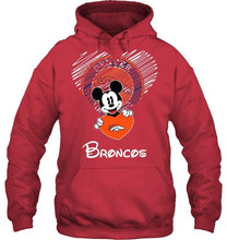 Load image into Gallery viewer, Mickey loves Denver Broncos fan hoodie