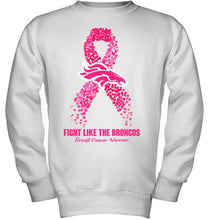 Load image into Gallery viewer, Denver Broncos fight like the Broncos br east cancer warrior shirt