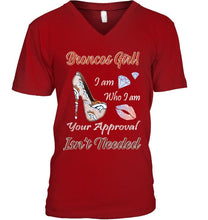 Load image into Gallery viewer, Broncos Girl I am who I am your approval isn't needed Denver Broncos fan high heel glittering shirt
