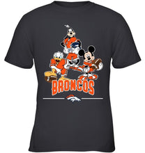 Load image into Gallery viewer, Denver Broncos mickey donald goofy fan shirt