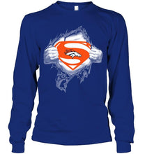 Load image into Gallery viewer, Denver Broncos Superman Ripped shirt