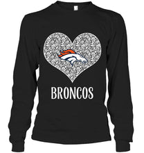 Load image into Gallery viewer, Denver Broncos heart floral pattern shirt